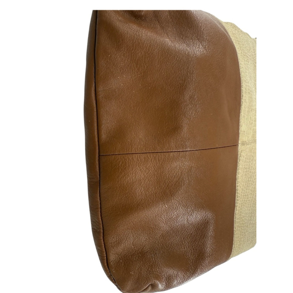 B. Makowsky Women’s Leather Tote Bag Brown/Gold/Tan One Size - Picture 11 of 11